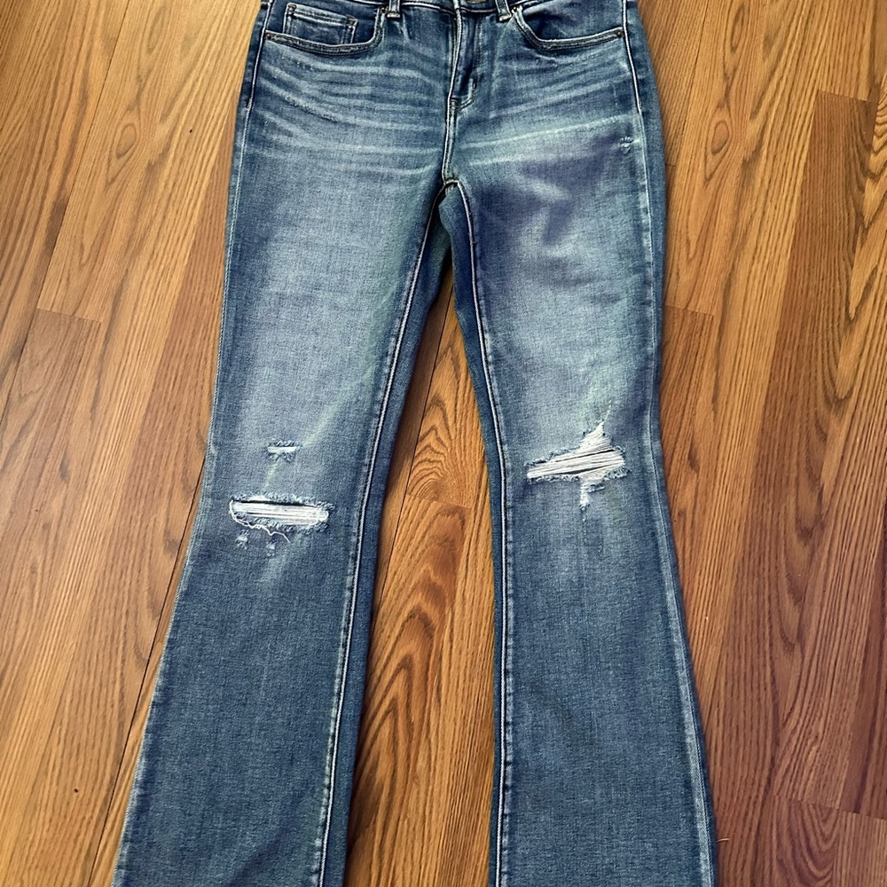 BKE Boot Cut Distressed Blue Jeans